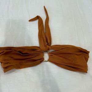 Sommer Swim burnt orange bandeau string bikini with gold hardware size Large